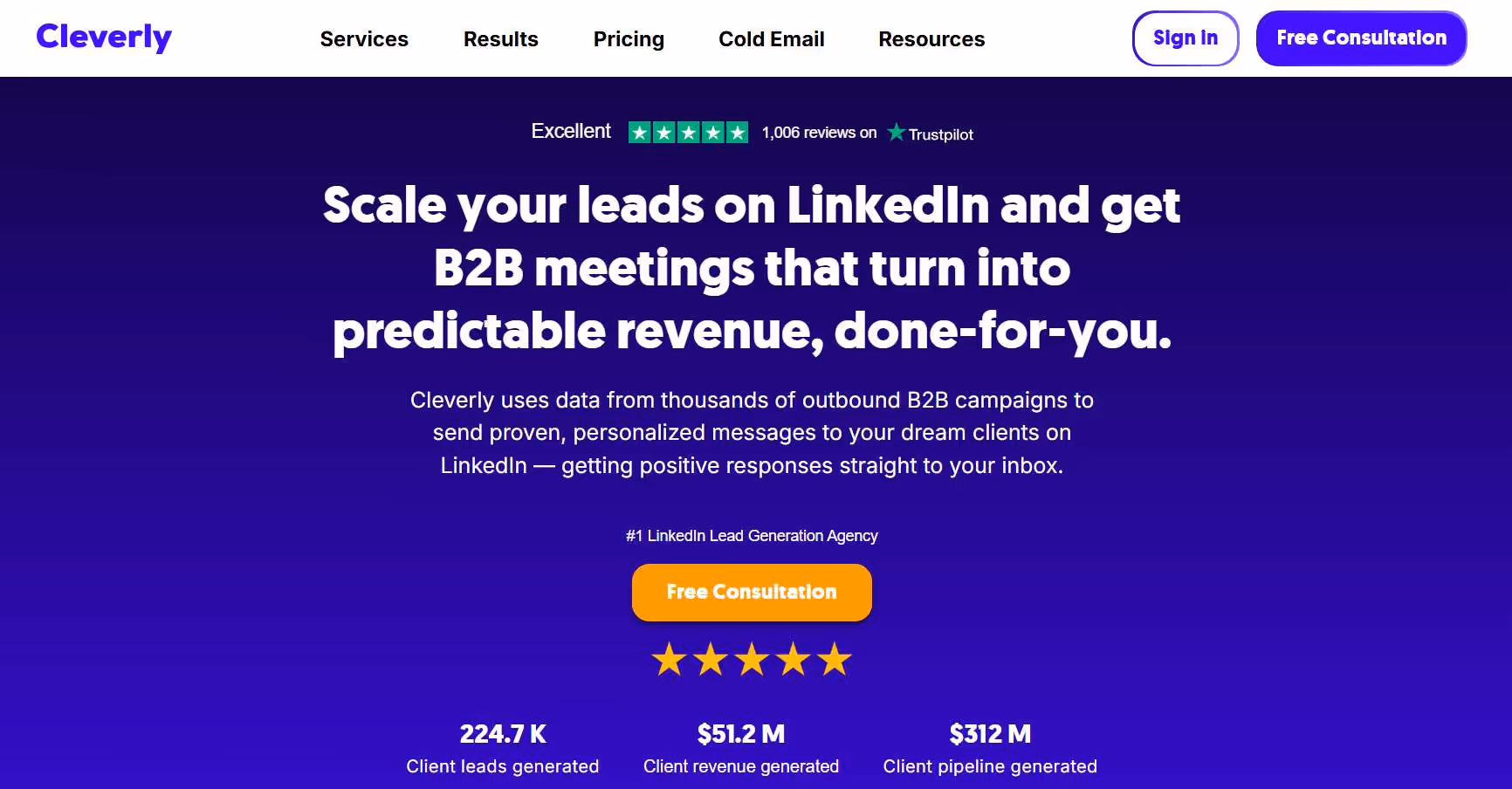 Clevery website's home screen.