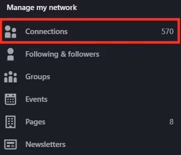 Step 2 to block someone on LinkedIn on the web