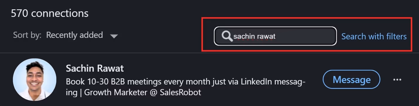 Step 3 to block someone on LinkedIn on the web
