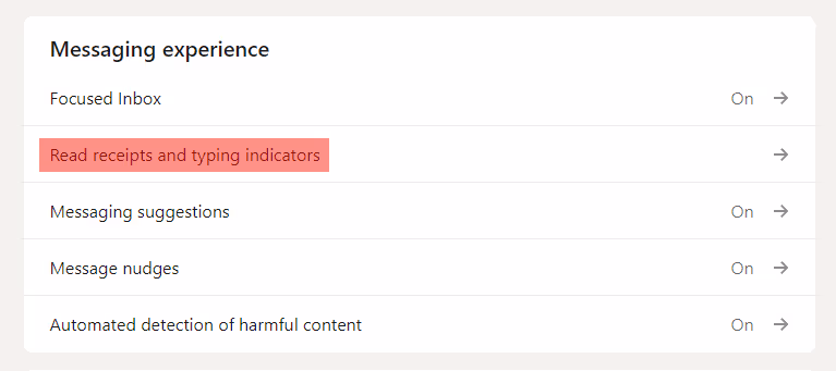 Read receipts and typing indicators on LinkedIn website.