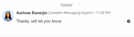 grey check mark on linkedin