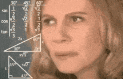 Confused woman calculating