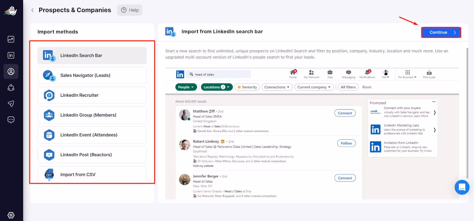 HeyReach import methods