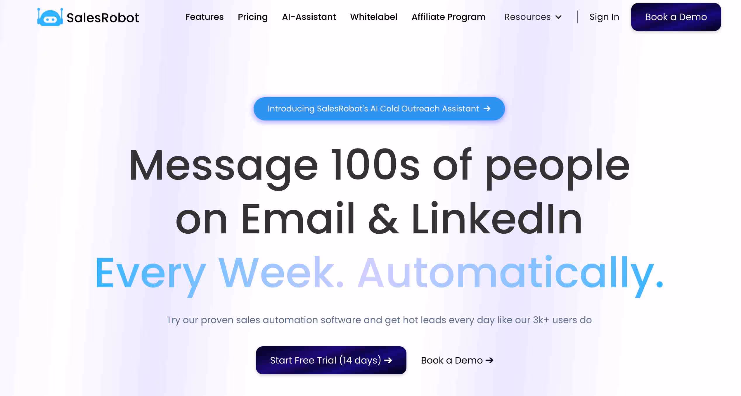 SalesRobot homepage