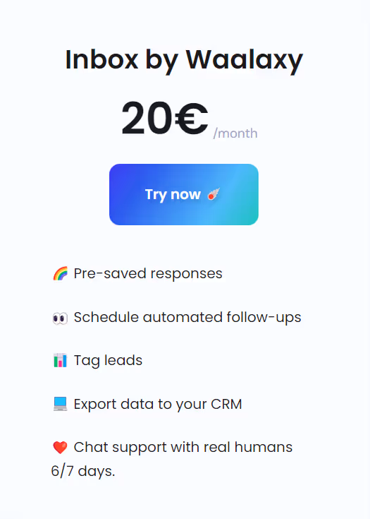 Inbox by Waalaxy pricing