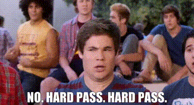 Man saying hard pass