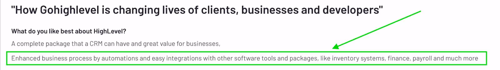G2 review of Gohighlevel
