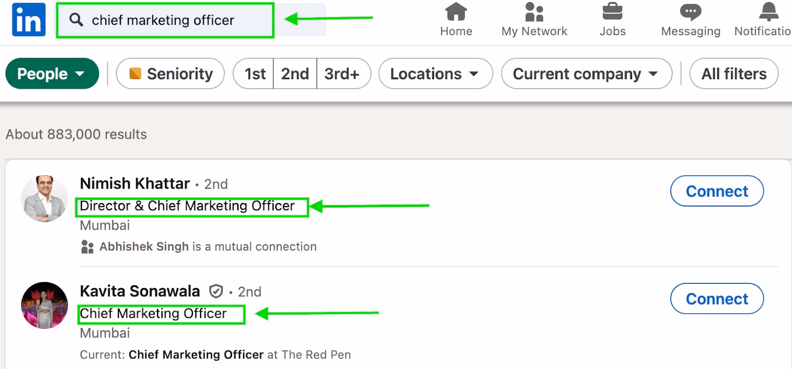 LinkedIn search via SalesRobot
