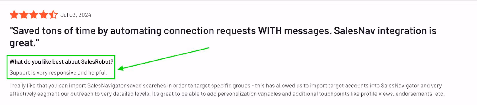 G2 review of SalesRobot