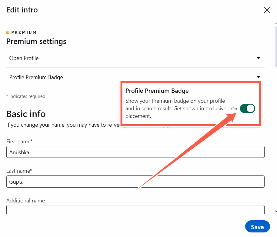 Premium Settings in LinkedIn