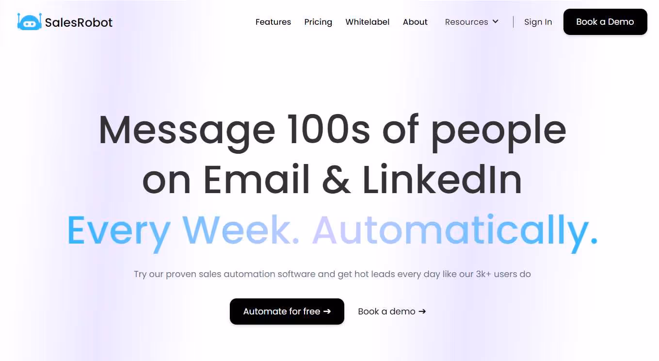 SalesRobot homepage