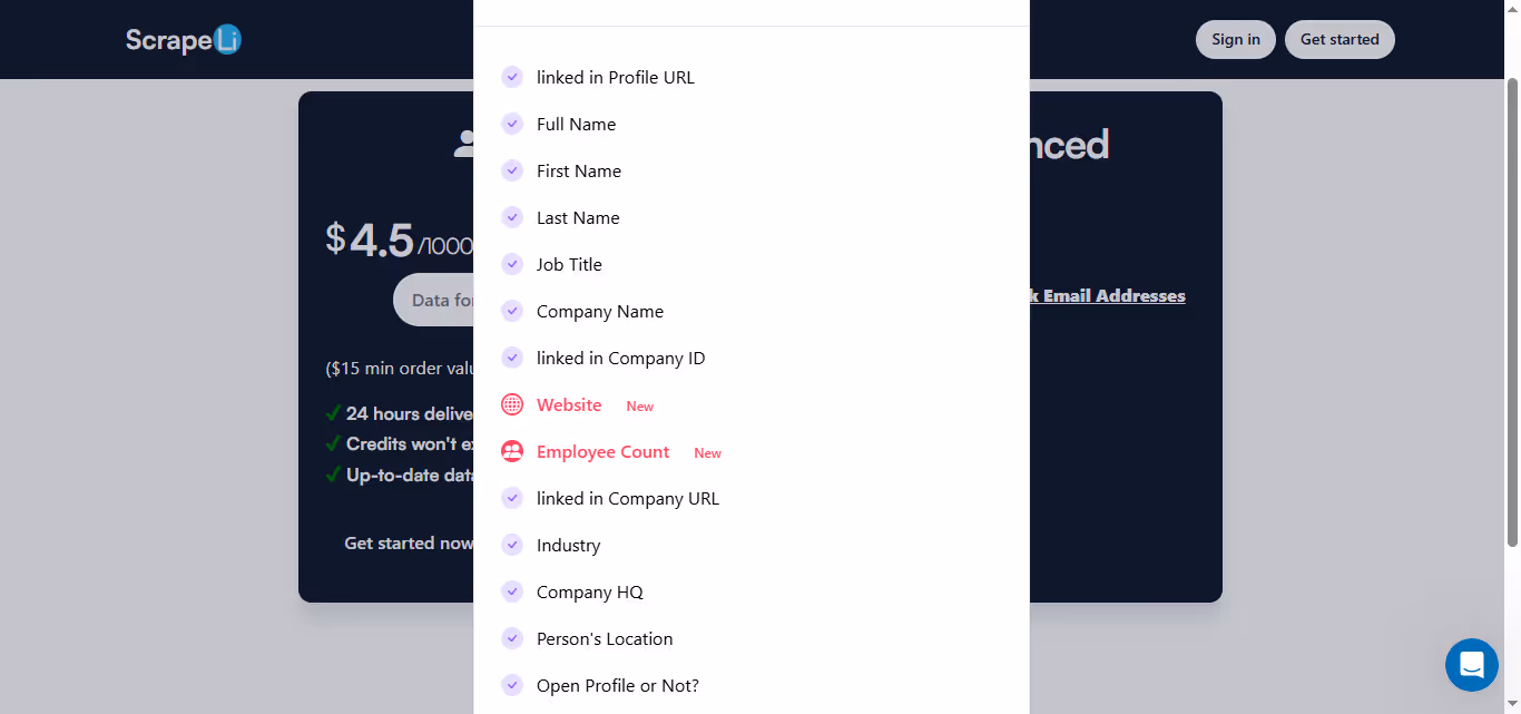 Scrapeli pricing details