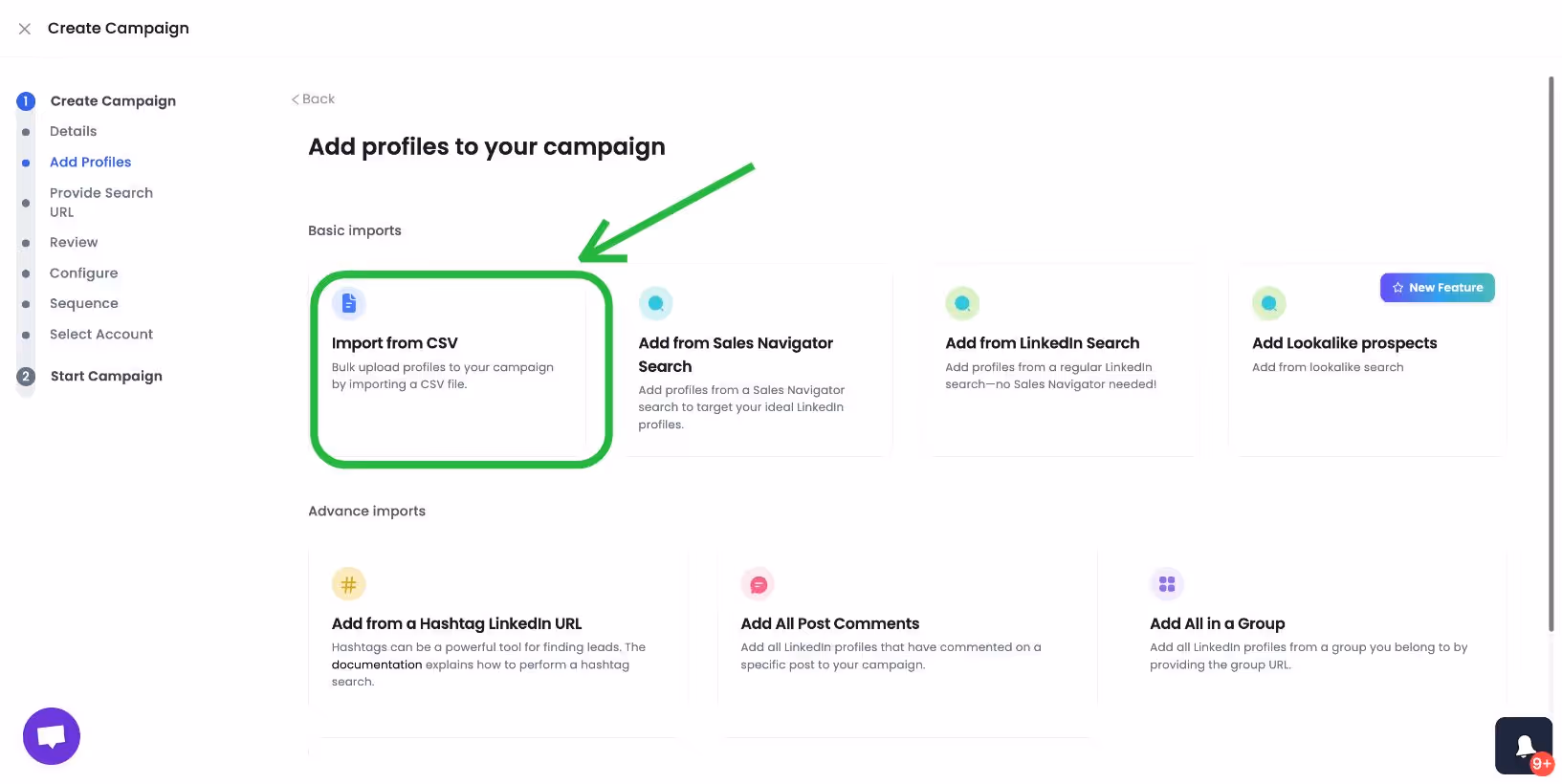 Configure settings screen with enrich email toggle.