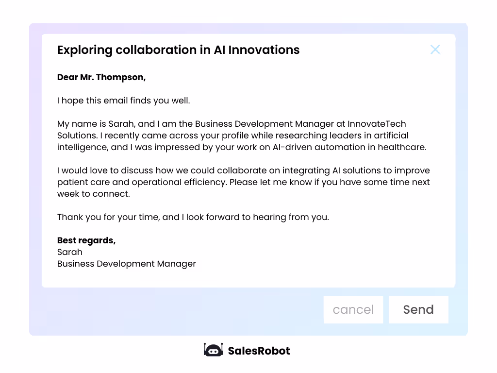 An email to Mr. Thompson.