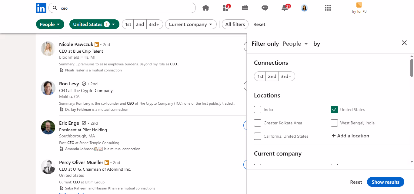Targeting on LinkedIn
