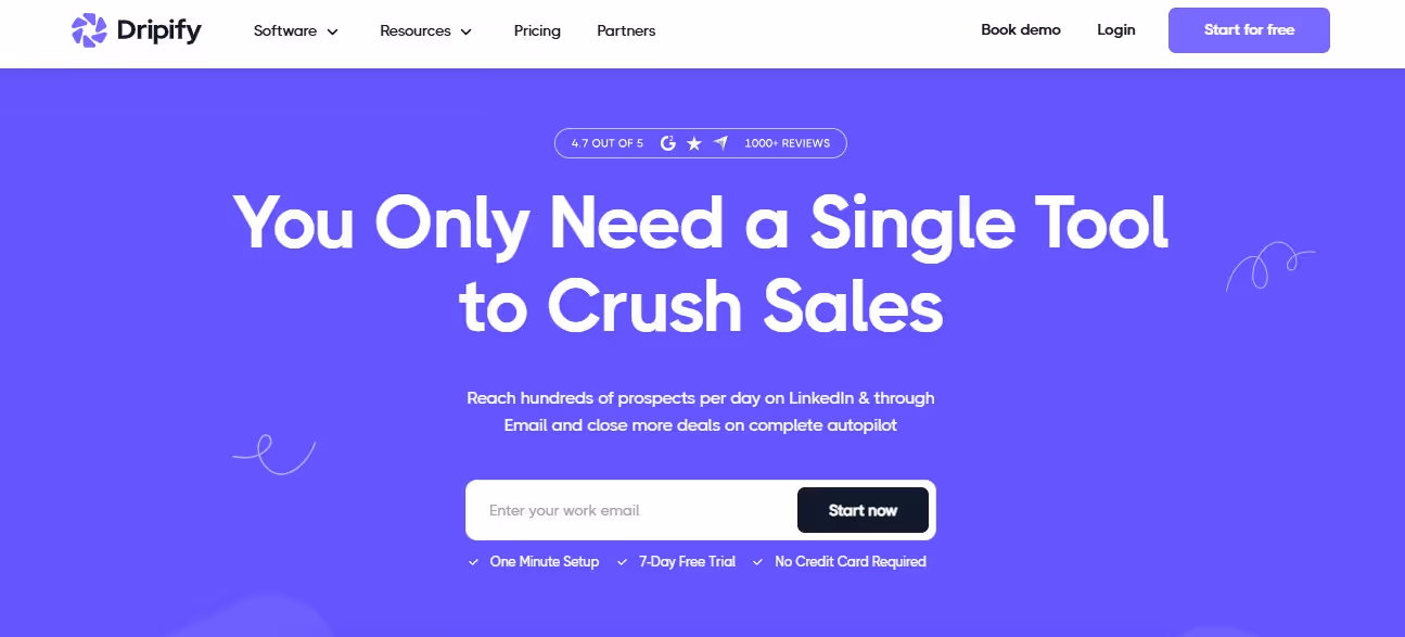 Dripify sales automation software homepage