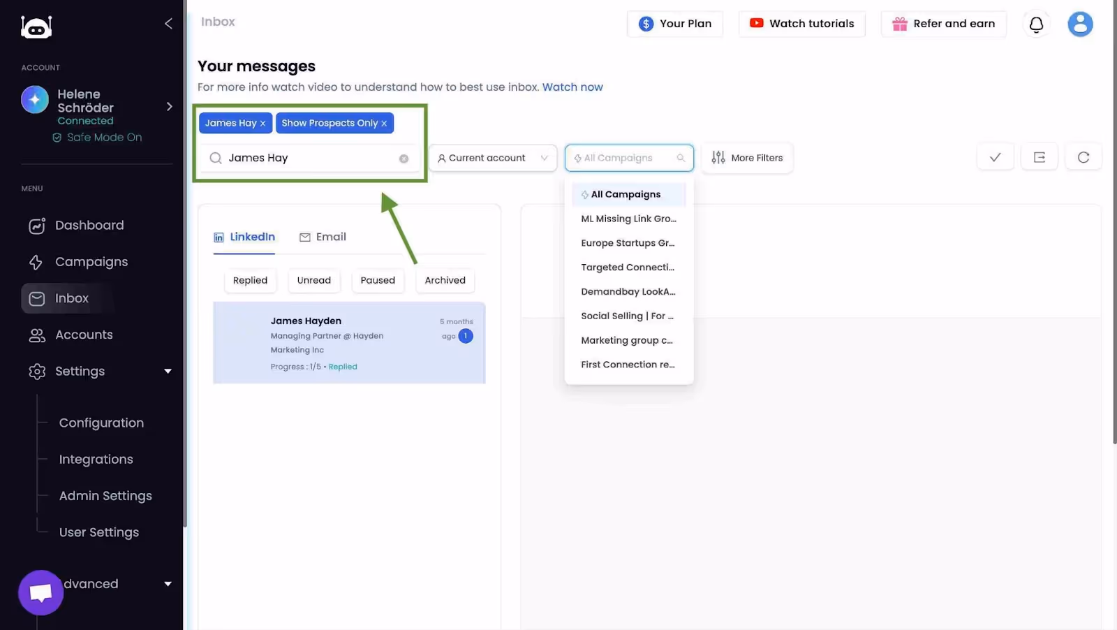 Salesrobot search-by-name feature