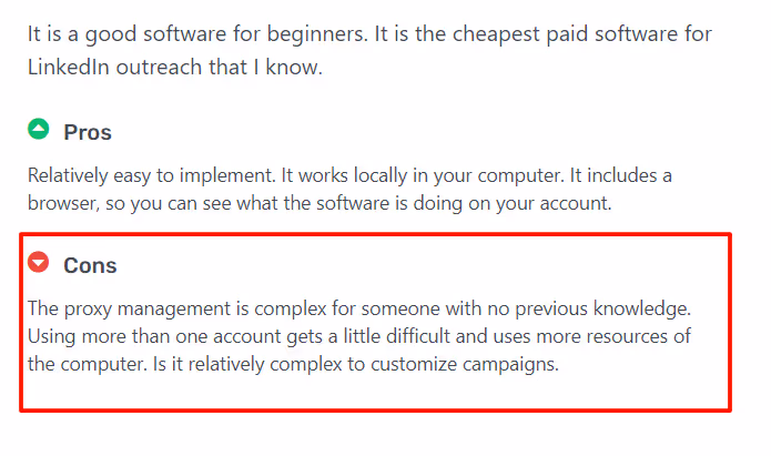 Positive user review of LinkedIn Helper 2 ease of use