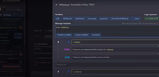 Automated message campaigns LinkedIn Helper 2