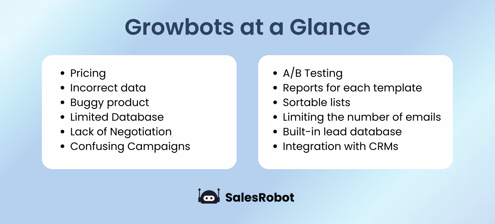 Growbots features