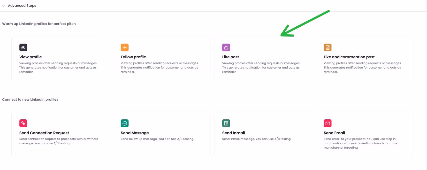 SalesRobot LinkedIn warm up
