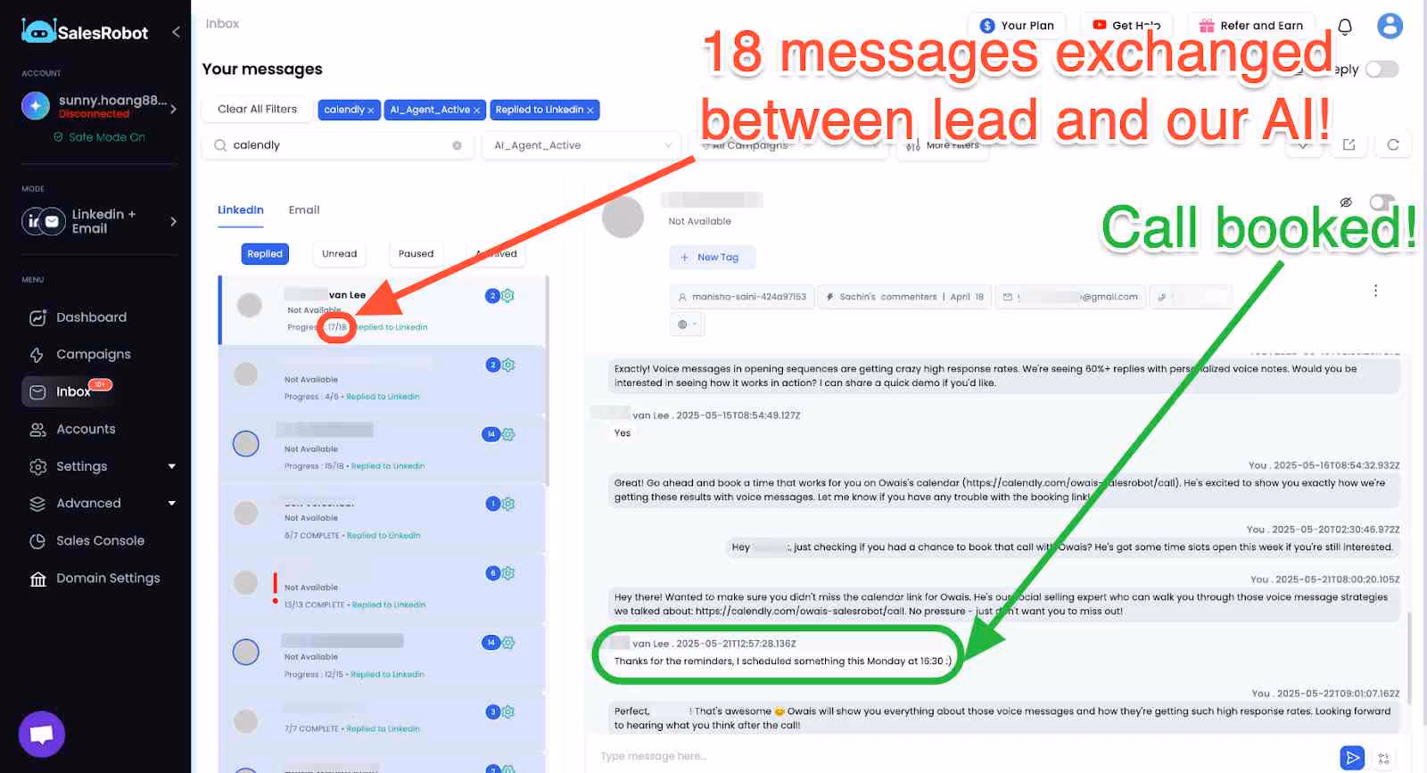 meeting booked by AI Inbox manager