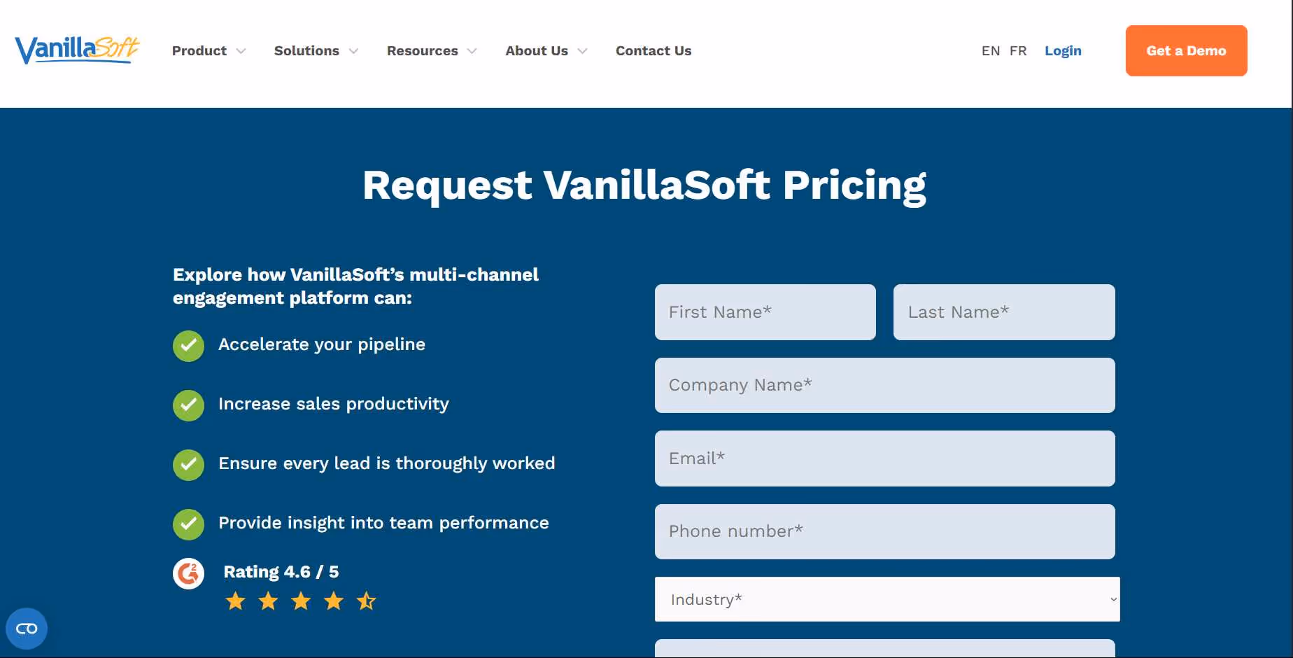 VanillaSoft pricing