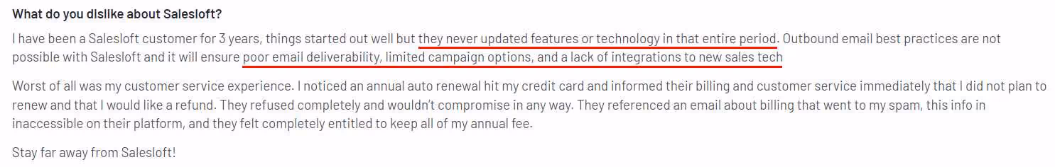 Salesloft G2 review