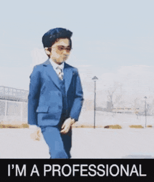 Gif of a kid looking professional in a suit
