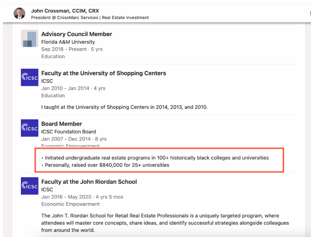 how to show your impact through your volunteer experience description