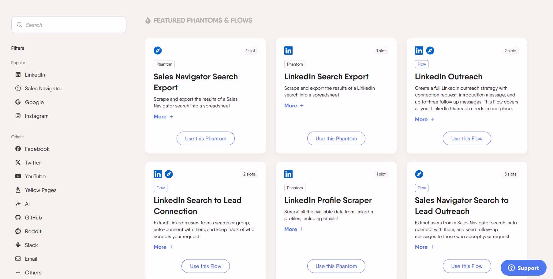 Phatombuster automation with Phantoms