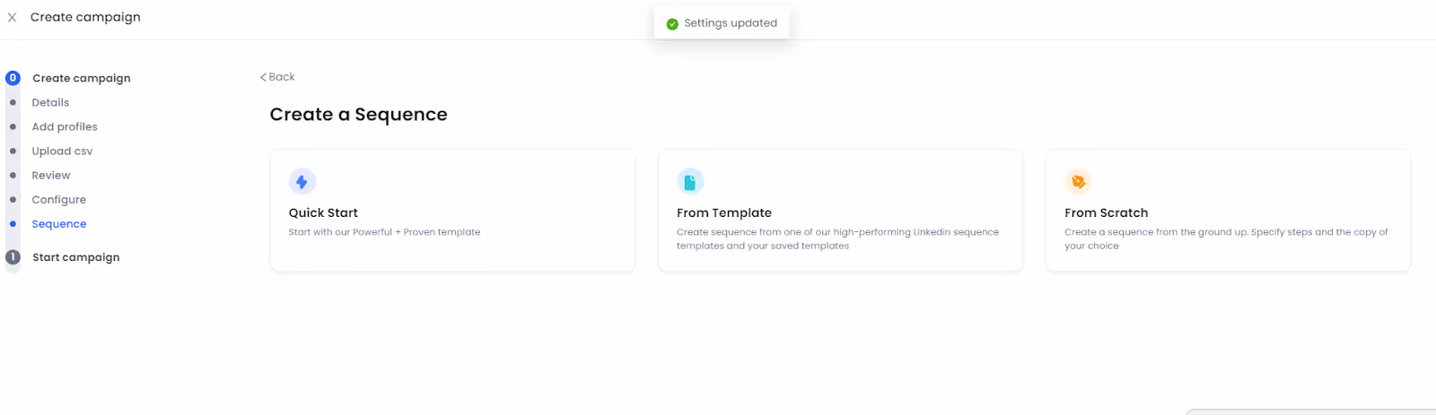 SalesRobot create sequence feature
