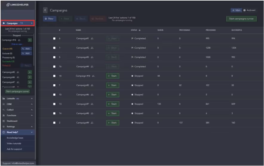Linked Helper automation screenshot
