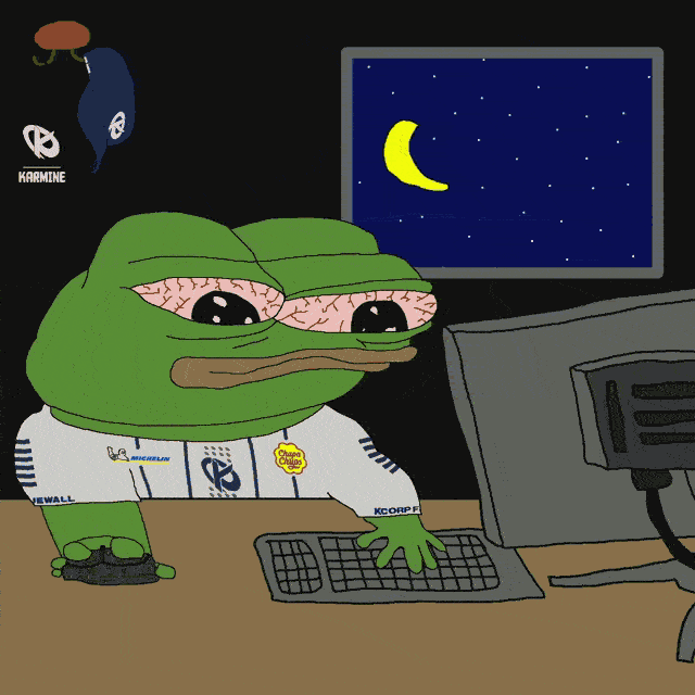 Sleeplessly working on the computer gif