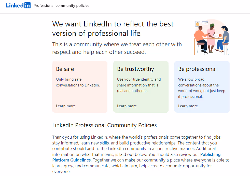 LinkedIn professional community policies explained
