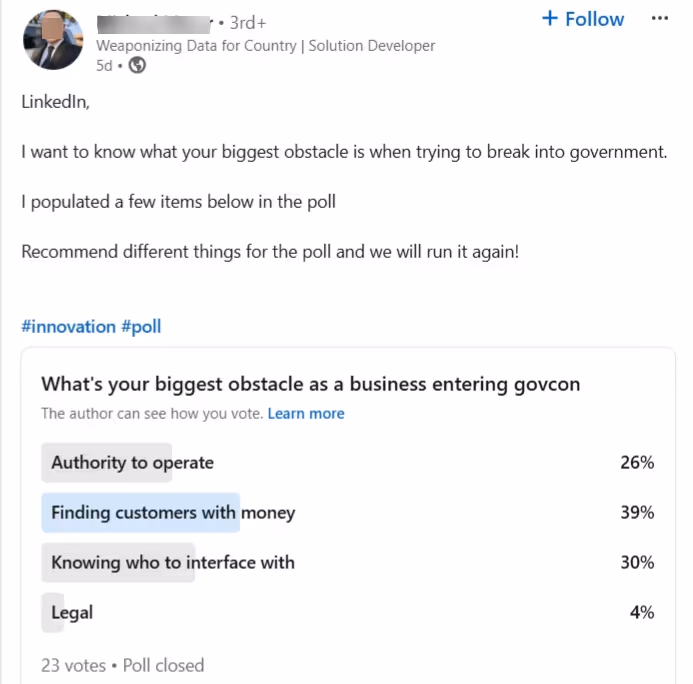 An example of LinkedIn poll from a real user.