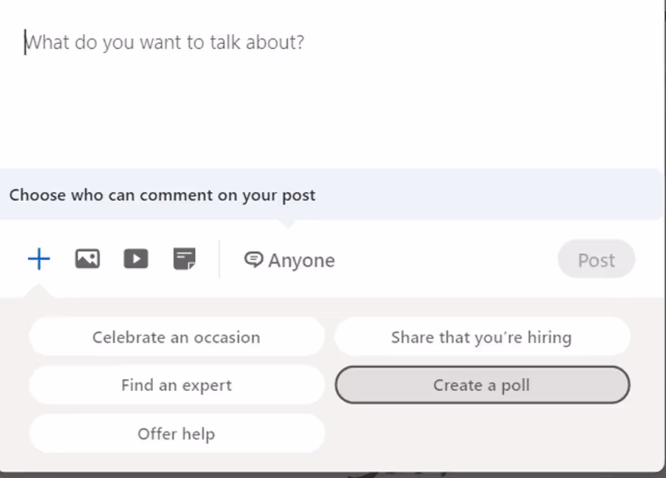Creating LinkedIn Poll