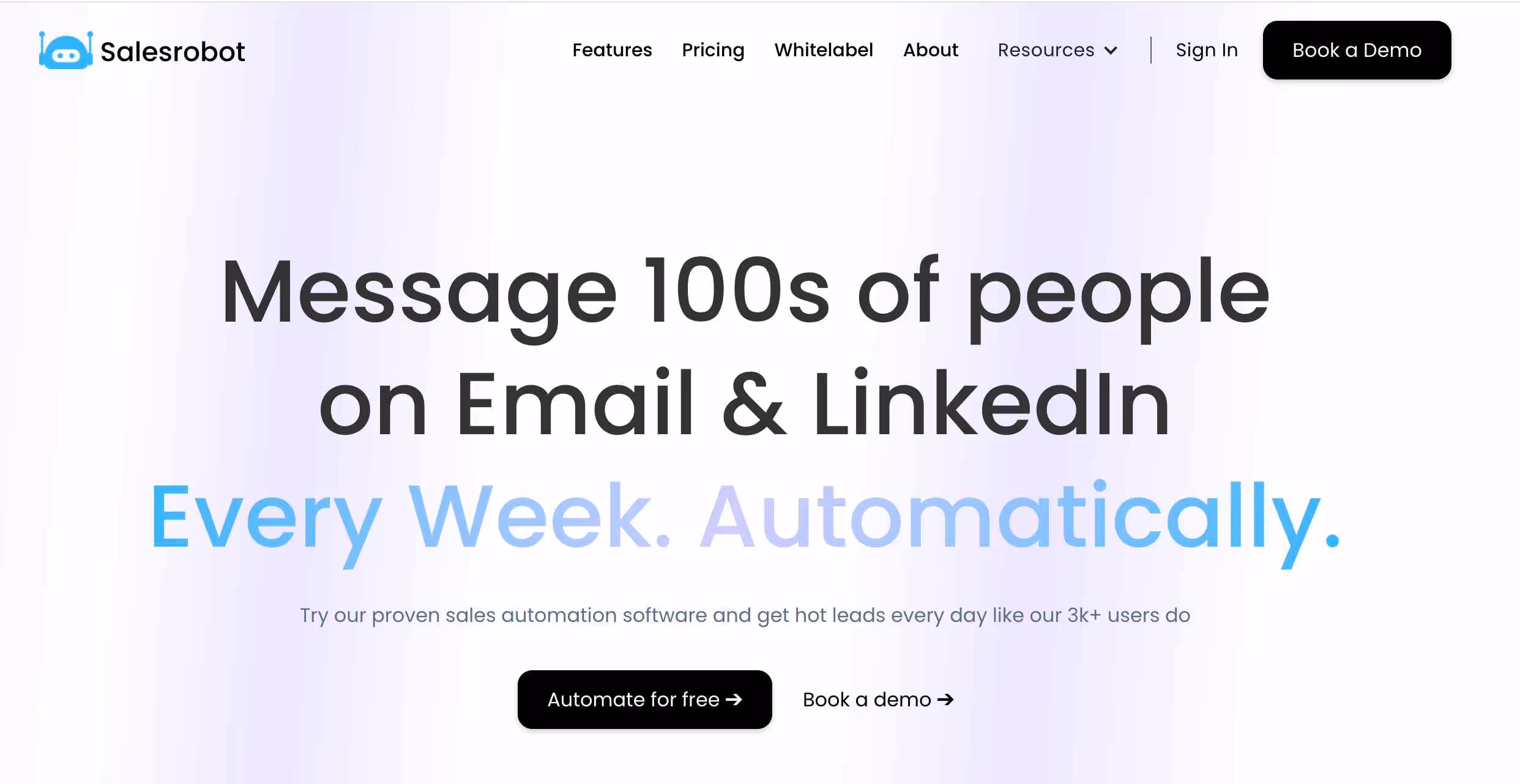 Salesrobot homepage