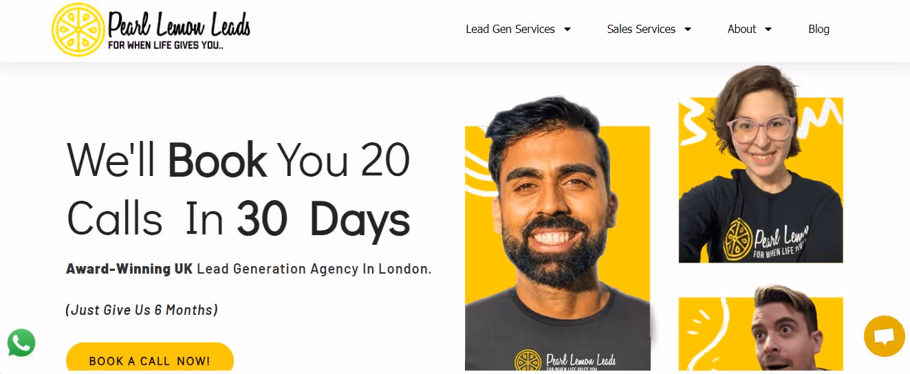 Pearl Lemon Leads home page.