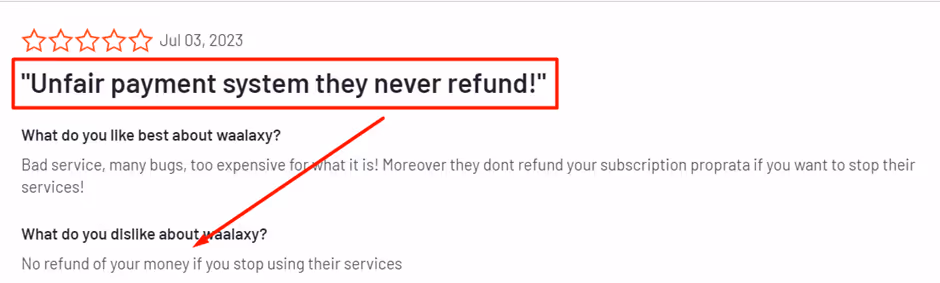 G2 review of Waalaxy