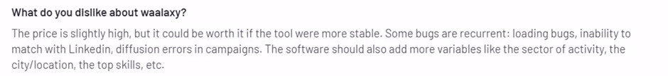 G2 review of Waalaxy