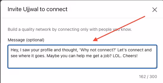 inappropriate LinkedIn connection message