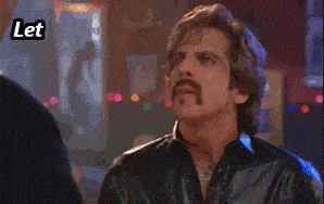 Ben Stiller pointing at someone saying he'll hit him with knowledge.