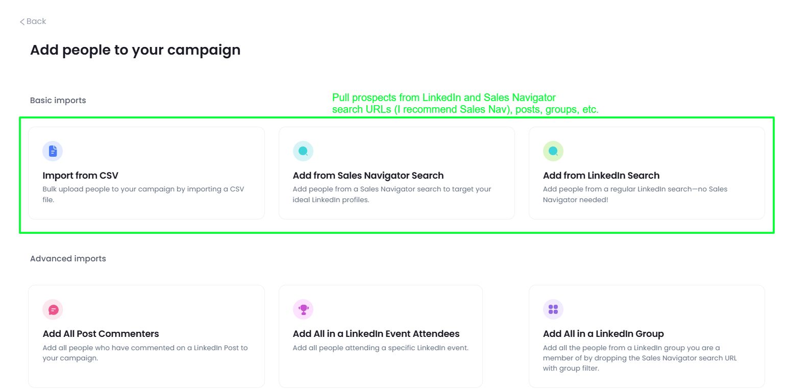 Prrospect pull options in SalesRobot