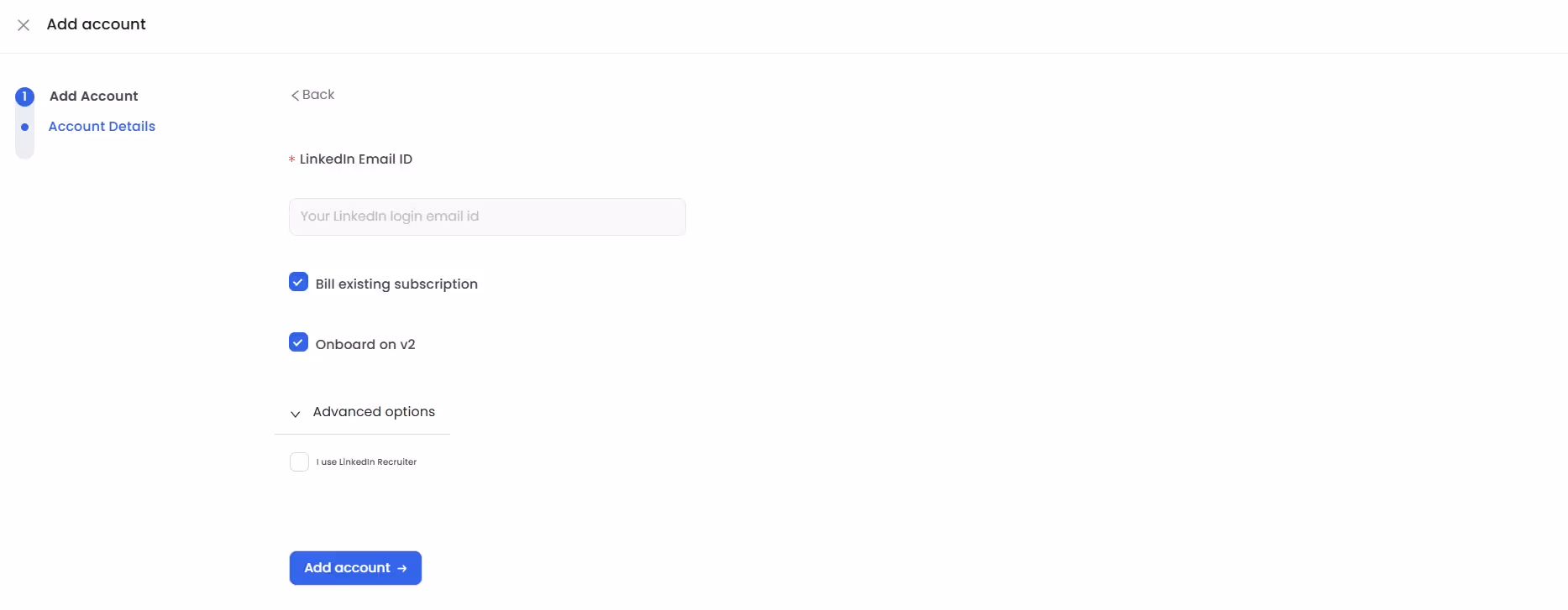 Add LinkedIn credentials
