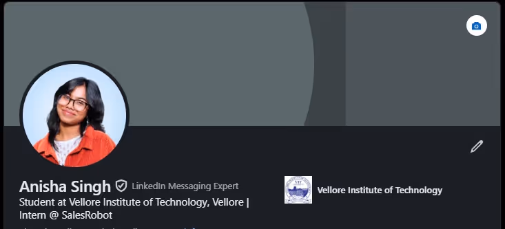 Anisha Singh's LinkedIn profile header