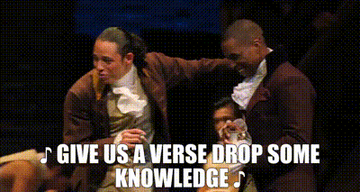 Hamilton play saying drop some verse