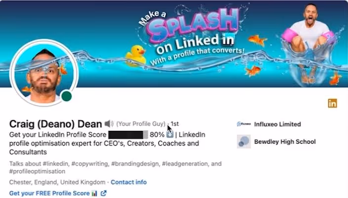LinkedIn influencer profile banner
