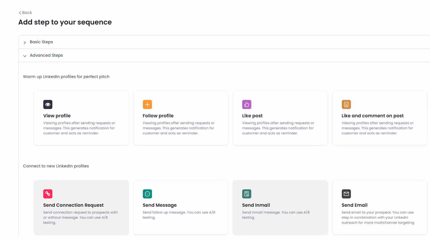 SalesRobot sequence options