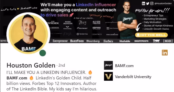 Social proof LinkedIn profile banner